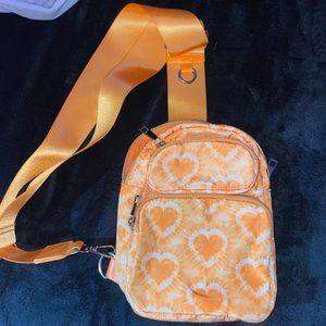 Orange heart mini backpack